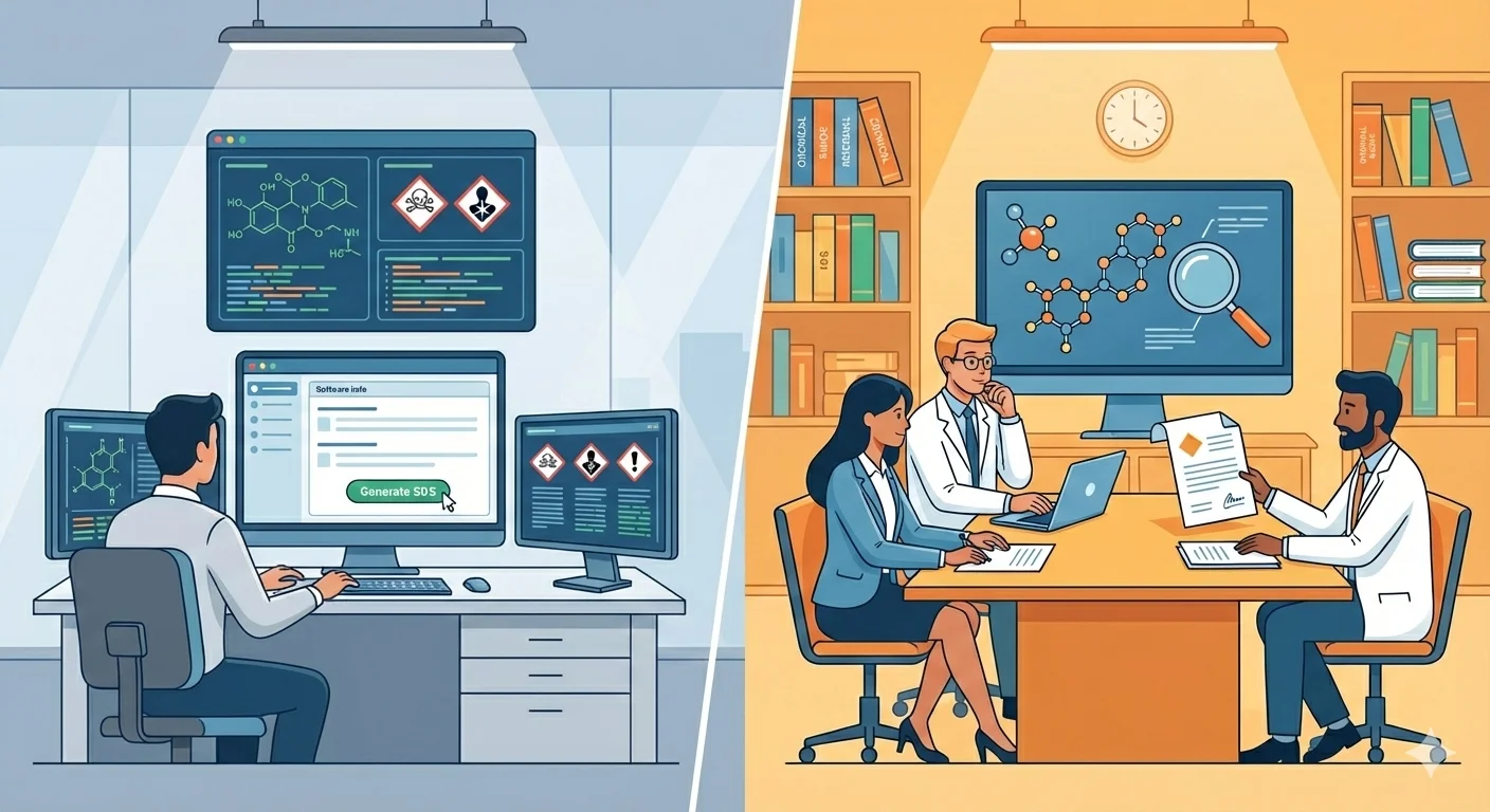 Comparing SDS writing services and SDS authoring software